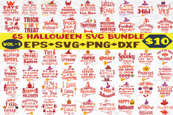 65 Halloween T-shirt Design Bundle: Graphics & Crafts for Content Creators