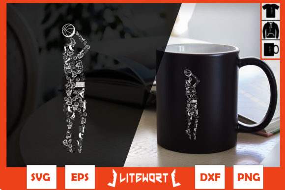Basketball Player Doodle Elements: Graphics for Crafts and Content