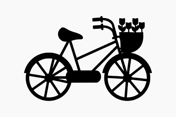 Bicycle Flower Basket Embroidery Design