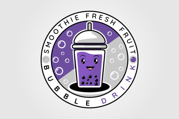 Bubble Drink Logo Vector Illustration Graphics