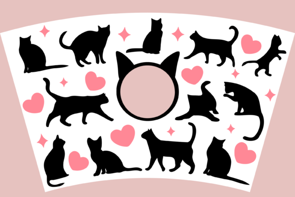 Cat Mom Mama Lady Venti 24oz Wrap Graphics