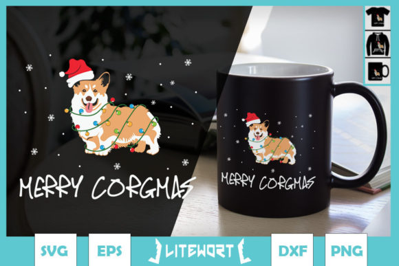 Corgi Dog Merry Corgmas Santa Corgi: Graphics & Crafts for Seasonal Design