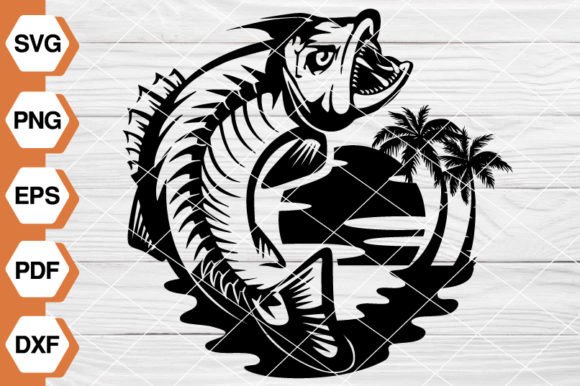 Fishing Skeleton Graphics & Illustrations