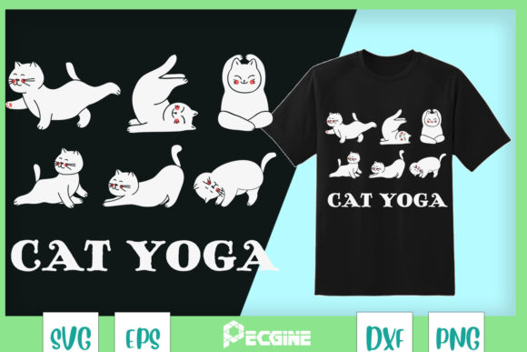 Fun Cat Yoga Cute Family Graphics
