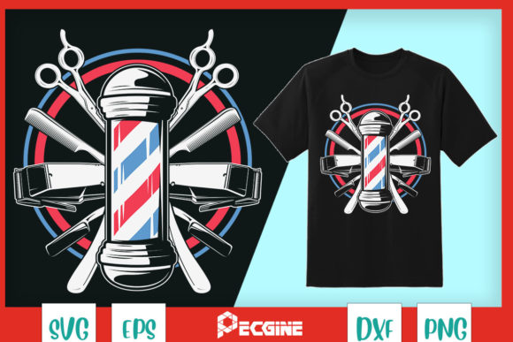 Funny Barber Barbershop Pole Tools Graphics