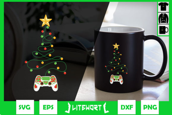 GAMER Controller Merry Christmas Tree Graphics
