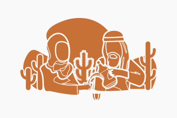 Monochrome Arab Pouring Coffee for Wife Graphics