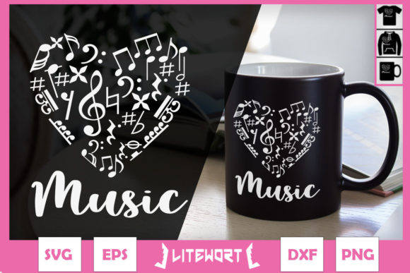 Music Notes Treble Clef Graphics & Crafts