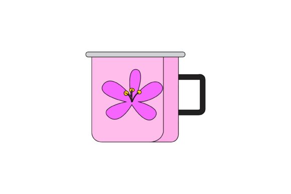 Pink Flower Cup Vector 5: Graphics & Illustrations for Crafters