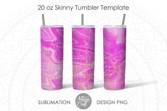 Pink Glitter Tumbler Sublimation Graphics