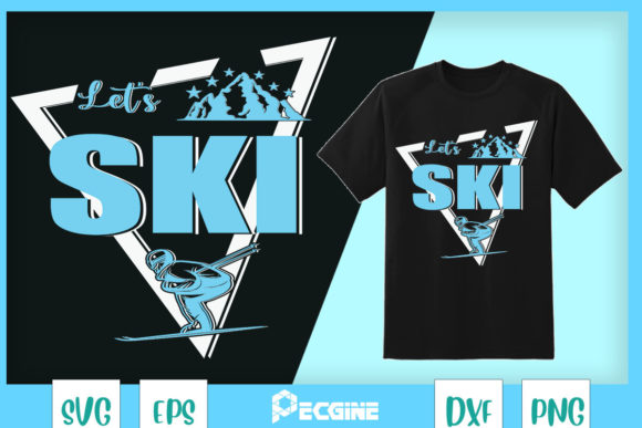 Retro Ski Vintage 80s 90s Let’s Ski Graphics