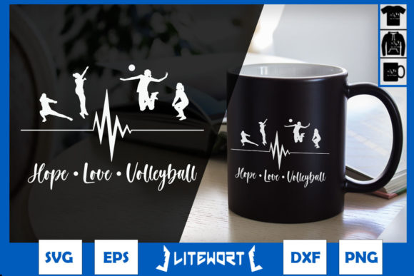 Volleyball Hope Love Heartbeat Graphics and Crafts
