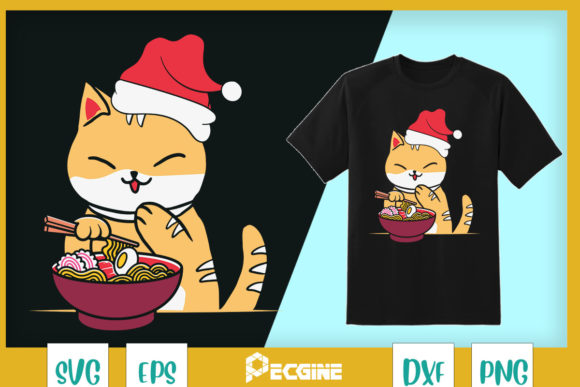 Xmas Kawaii Anime Shiba Inu Eating Ramen Graphics