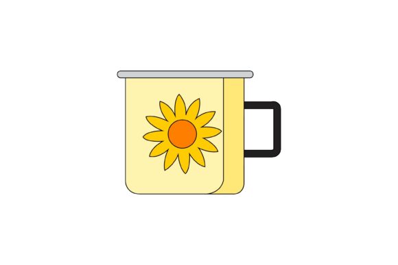 Yellow Flower Cup Vector 4 Graphics and Illustrations